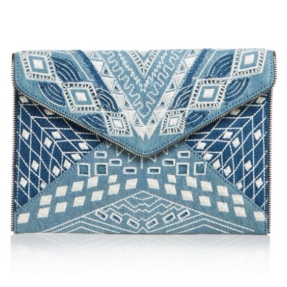 Rebecca Minkoff Handbags - ⭐️SALE⭐️ NWT Rebecca Minkoff Light Denim Clutch